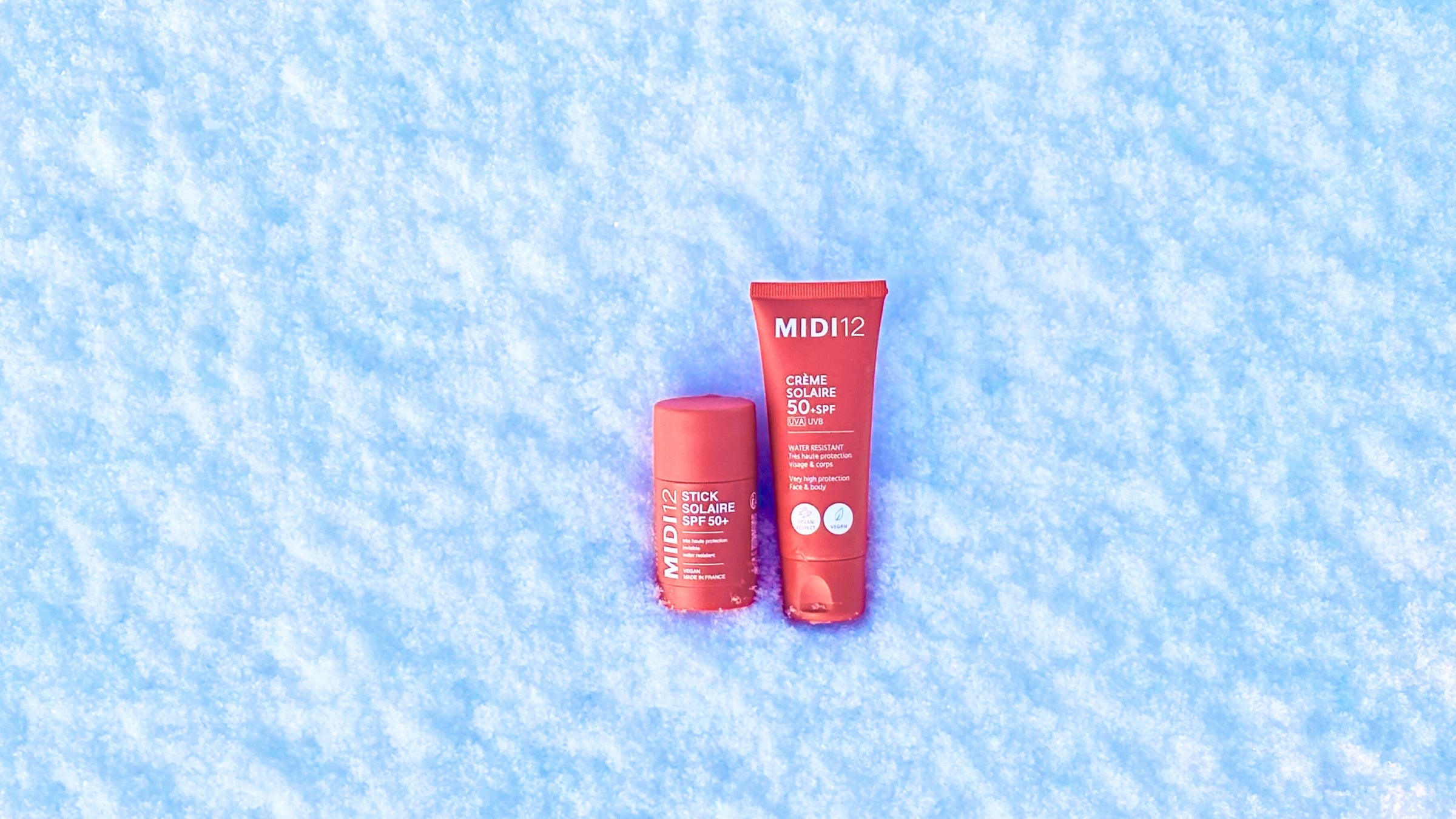 Protection solaire pour le ski Crème et Stick très haute protection SPF50+. Neige et montagne.